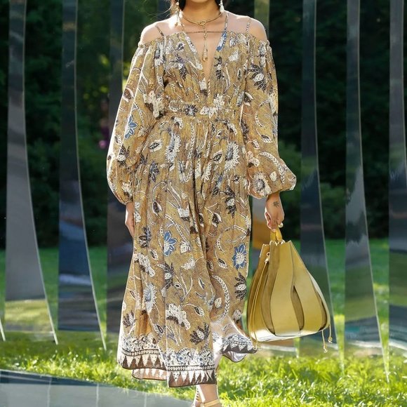 NWT Ulla Johnson Tahlia Midi Floral Poplin Dress In Oleander US 4​​​​​​​​ - Picture 1 of 10